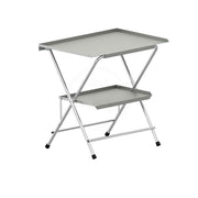 Folding Work Table with Double Shelf