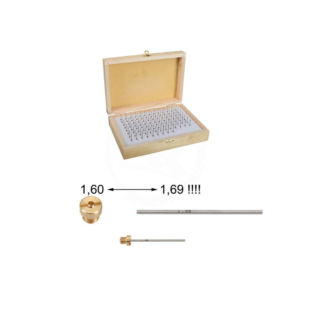Set of 100 Gauge Pins 1.01 - 2.00 mm in 0.01 mm Steps